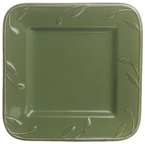 Signature Housewares Sorrento Collection 9-Inch Square Plates, Green Antiqued Finish, Set of 4 On Sale