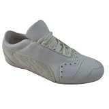 Ladies Puma Leather White Pink Sela Diamond Shoes Trainers Womens Size UK 3-4