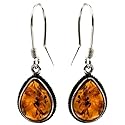 Sterling Silver Amber Classic Teardrop Earrings