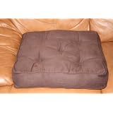 Faux Suede Armchair Booster Cushion Chocolate Brown