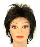 10 Darkest Brown large curls / bangs synthetic wig