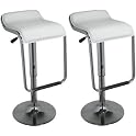 White Leather Barstool Pair