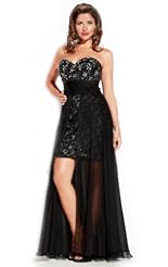 Chiffon/Taffeta/Tulle Crystal Beaded Lace Applique Crystals  Prom Dress  With Rhinestones