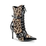 3 3/4 Sexy High Heel Ankle Boots Stiletto Pointed Toe Animal Prints Patterns