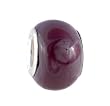 Pandora Style Charm Bead (Z438) - Glass (13mm x 10mm) (fits Troll too) ~ Purple with Dark Purple Swirls