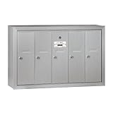 Salsbury Industries 3505ASU Surface Mounted Vertical Mailbox with 5 Doors and USPS Access, Aluminum 