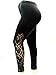 Womens Plus Size black Leggings with Elegant lace Panel Sizes YP1283 Made in USA