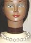 Simulated Large White Pearl Choker Necklace with Matching Earrings on Clips