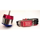 Deluxe Bundle: (1) E60-3 Brushless Outrunner Motor (60-size Glow Equivalent) + (1) Z... by Common Sense RC