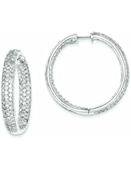 7.7 Carat 14K White Gold Diamond In-Out Hinged Hoop Earrings