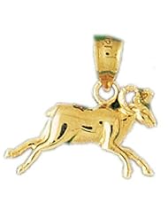 Dazzlers Solid 14k Gold Goat Farm Animal Charm Pendant Available in three colors from jewelsberry (weights: 1.7 grams only)