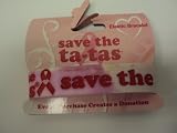 Rubber Wristband Save the Tatas Bracelet Pink & White Marble with Red Writing