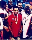 MUHAMMAD ALI 8X10 PHOTO WITH THE DREAM TEAM JORDAN SHAQ (BOXING)