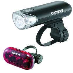 Cateye EL-135 and TL-LD130R Bicycle Headlight and Tail Light Combination