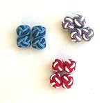 3pack of Silk Knot Cufflinks - Blue/Red/Purple