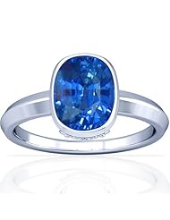 Platinum Cushion Cut Blue Sapphire Solitaire Ring