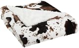 Northpoint Wild Side Faux Fur Sherpa Throw, Cow