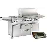 Fire Magic Gas Grills Echelon E660s All Infrared Natural Gas Grill With Double Side Burner & Magic View Window On Cabinet Cart