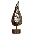 Metal Table Top Candle Holder - Brown/ Green