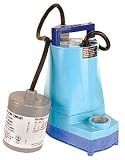 Little Giant 5-ASP-FS, 1/6 HP, 1200 GPH - Submersible Utility Pump with Integral Float Switch, 10' p
