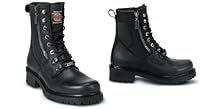Hot Sale Milwaukee Motorcycle Clothing Company Trooper Leather Women's Motorcycle Boots (Black, Size 9C)