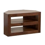 Homescapes - Dakota TV / DVD Corner Unit - Dark - 100% Solid Mango Hard Wood - ( No Veneer ) Hand Crafted Furnitureby Homescapes