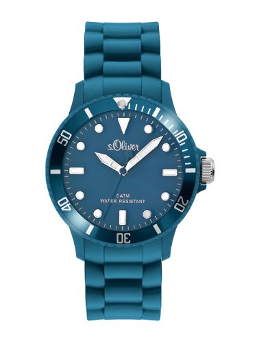 s.Oliver Unisex-Armbanduhr Medium Size Silikon blau SO-2300-PQ Preisvergleich