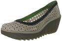Fly London Women's Yedi Perf Leather Suede Wedge Heels
