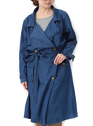 (Goldjapan)ゴールドジャパン 大きいサイズ レディース 大人 体系隠し スプリングコート デニム トレンチコート sada-6059