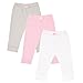 Luvable Friends 3-Pack Tapered Ankle Pants, Pink & Gray, 6-9 Months