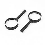 uxcell　ブラック　10熟練　手の拡大鏡　ルーペ　ガラスレンズルーペ 　2個入り　40mm