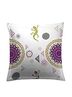 Hipster Funda De Cojín Nima (Blanco/Lila)