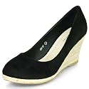 MQ23 Damen elegante Wedge Pumps mit Keilabsatz in Flecht-Optik GM-07