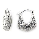 Fashion Earrings - Small Filigree Hoop Earrings