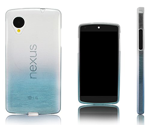 Xcessor Transition Color Flexible TPU Case for LG Nexus 5. With Gradient Silk Thread Texture. Transparent / Light Blue