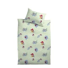 Kinzler Q-17230/27 Baumwoll Kinderbettw�sche K�fer Kissen 40 x 60 cm + Bettbezug 100 x 135 cm, gr�n