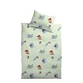 Kinzler Q-17230/27 Baumwoll Kinderbettw�sche K�fer Kissen 40 x 60 cm + Bettbezug 100 x 135 cm, gr�n
