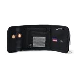 Sporty Velcro Neoprene Wallet Carrying Case withDetachable Key Ring for Accessories (Black)