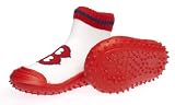 Skidders Boston Red Sox Kids Slip-Resistant Indoor/Outdoor Slip-On Hybrid Shoes with Socks