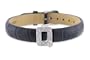 Diamond Clip On Initial letter "Q" with Black Leather Bracelet