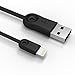 iPhone Cable , IMKEY® Apple MFi Certified 6.5 Feet Tangle-Free Lightning to USB Cable for iPhone 6S / 6 Plus, iPhone 5S 5C 5, iPad Air, iPad Mini, iPad Pro, iPad 4th, iPod - (Black)