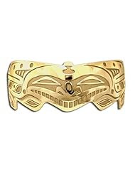 14K Yellow Gold Northwest Coast Native American Double Killer Whale Bracelet. Made in USA.
