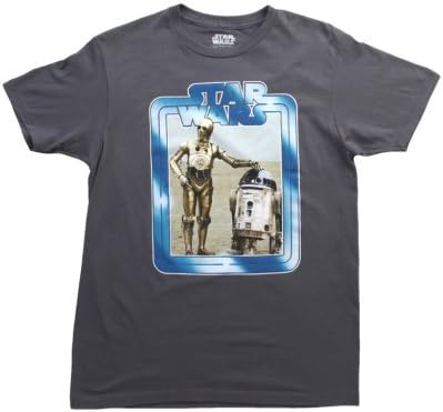 Mighty Fine Star Wars R2 & C3PO Border Mens Premium Heather L