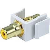 Monoprice 106549 Keystone Jack-Modular RCA with Yellow Center, White