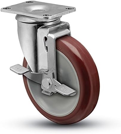 4 Inch Encore Rigid Caster with ECOFORMA Wheel, Roller Bearing - Pkg Qty: 2