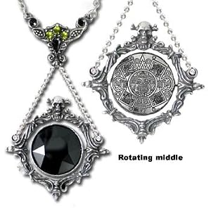 The Obsidian Mirror - Alchemy Gothic Pendant Necklace