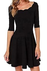 Backless Elastane/Viscose Elbow Length Sleeves  Dress