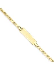 14k 5.5in Polished Engravable Curb Link Baby ID Bracelet