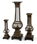 Set of 3 Carolyn Kinder Distressed European-Style Pedestal Candleholders