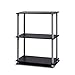 Furinno Turn-N-Tube Display Rack, 3-Tier Single, Black/Grey